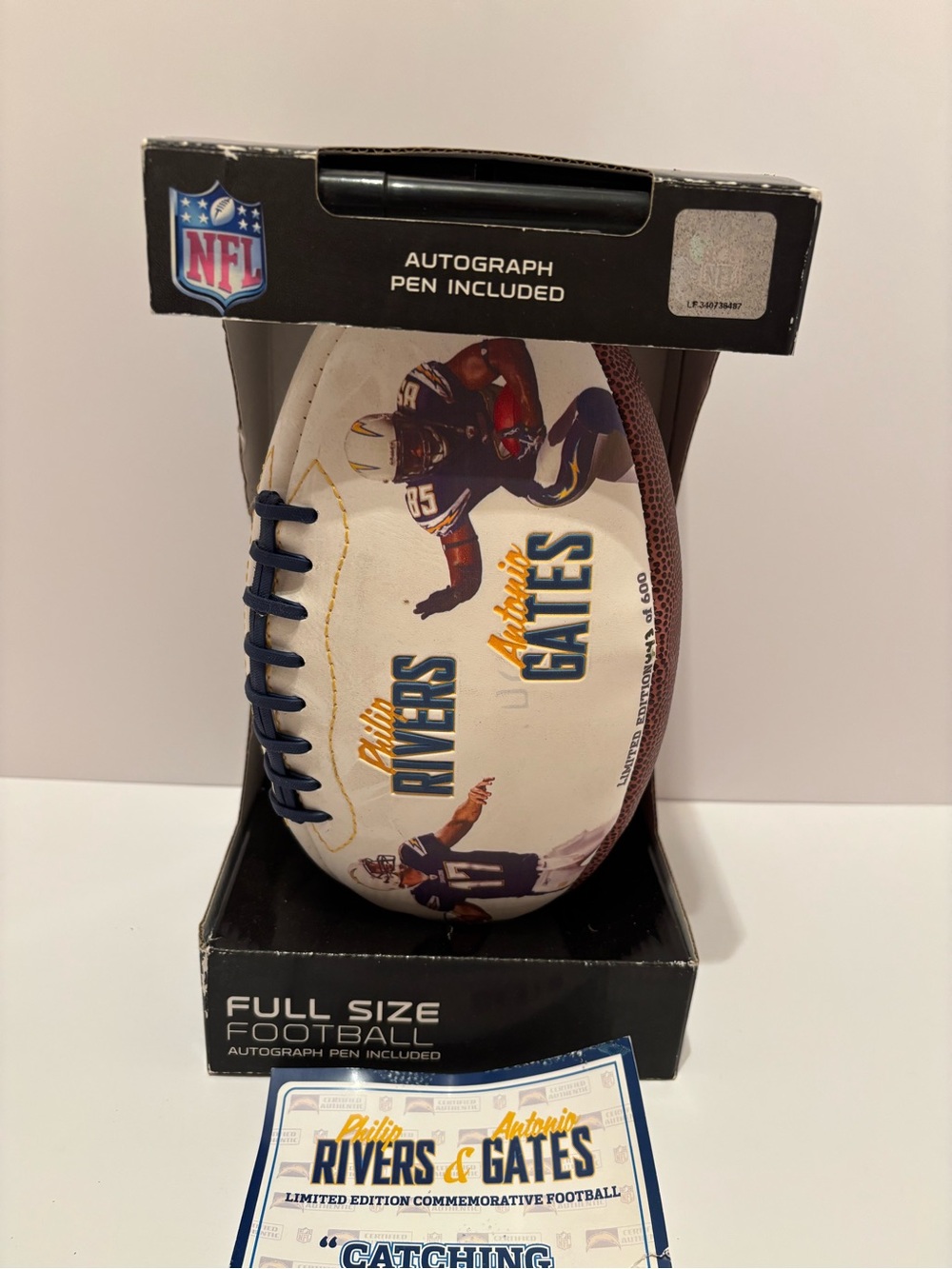 Limited Edition Chargers Philip Rivers Antonio Gates Football NFL 443/600